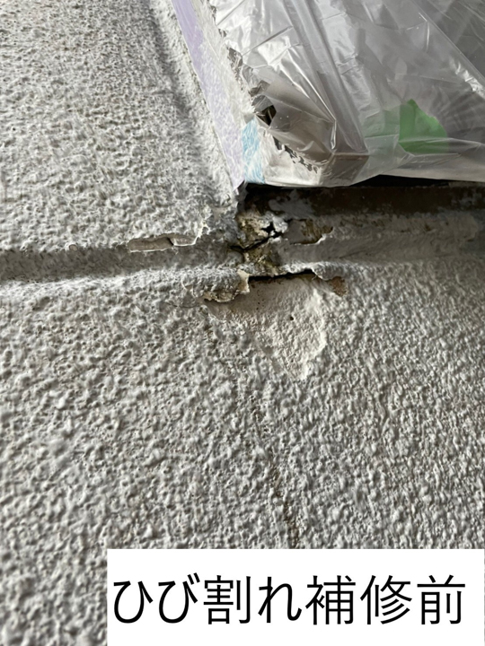 外壁にはヒビ割れている箇所も見られました。